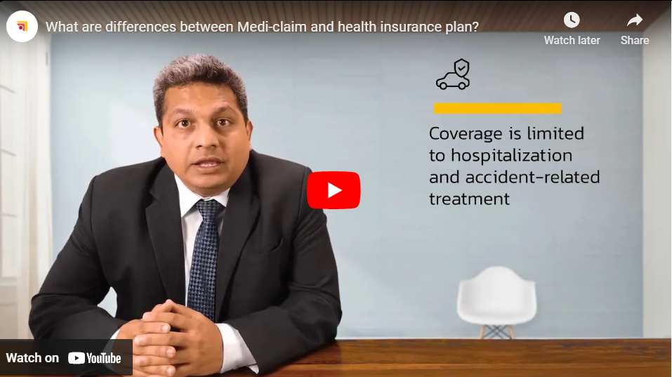 What are differences between Medi-claim and health insurance plan