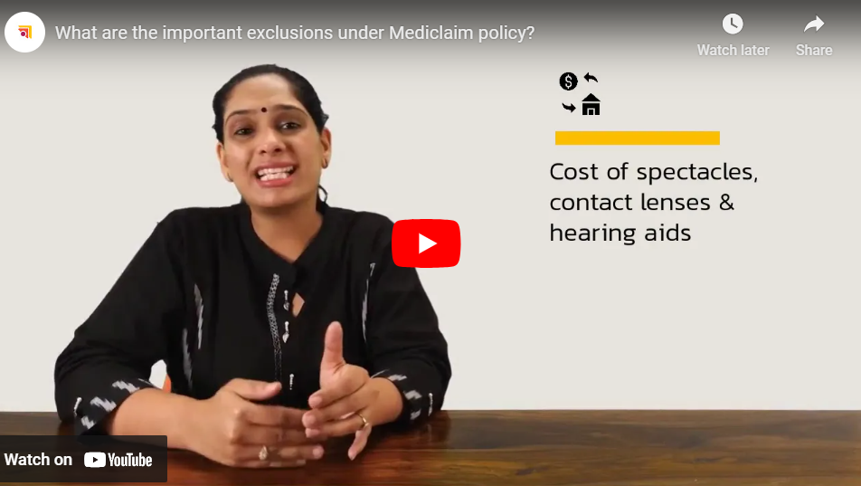 What are the important exclusions under Mediclaim policy
