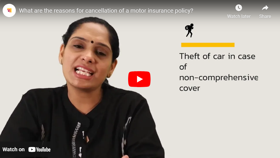 What are the reasons for cancellation of a motor insurance policy?