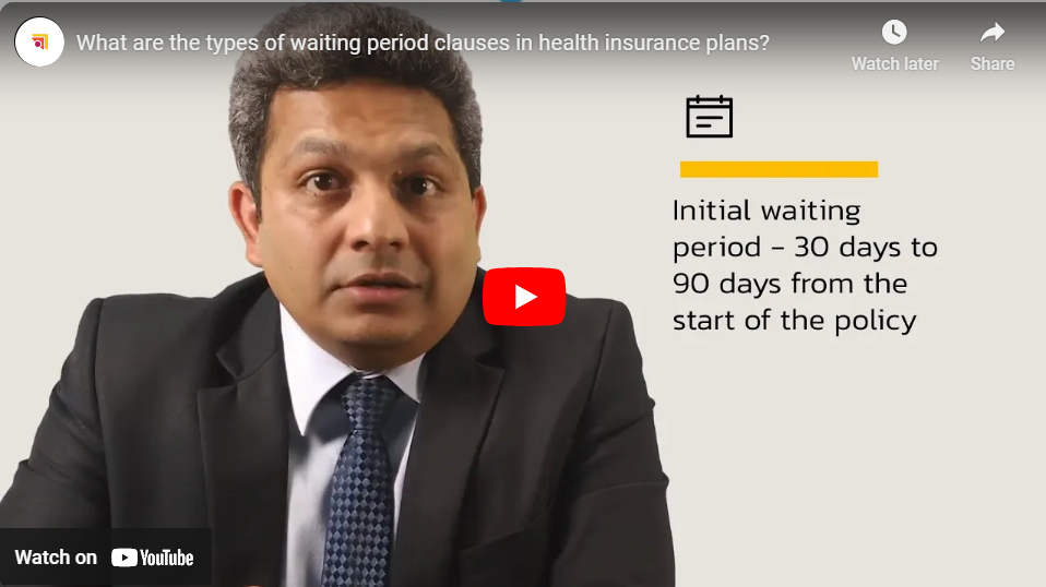 What are the types of waiting period clauses in health insurance plans?