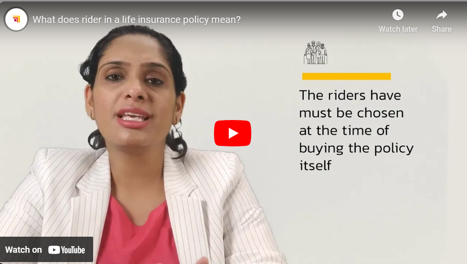 What does rider in a life insurance policy mean?