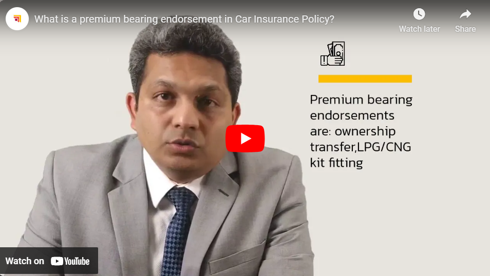 What is a premium bearing endorsement in Car Insurance Policy?