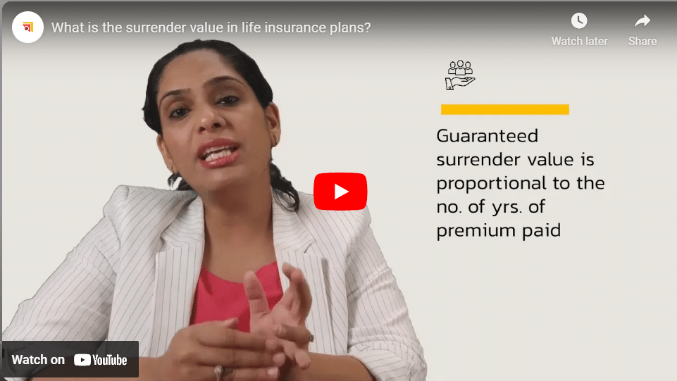 What is the surrender value in life insurance plans?